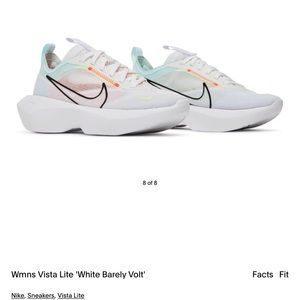 Nike women’s vista lite white barely bolt sneakers size 9.5